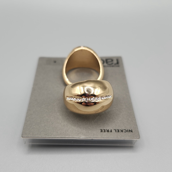 Nordstrom Rack Gold Tone Rings Set of 2 Size 8 Modern Minimalist Jewelry - Picture 3 of 4